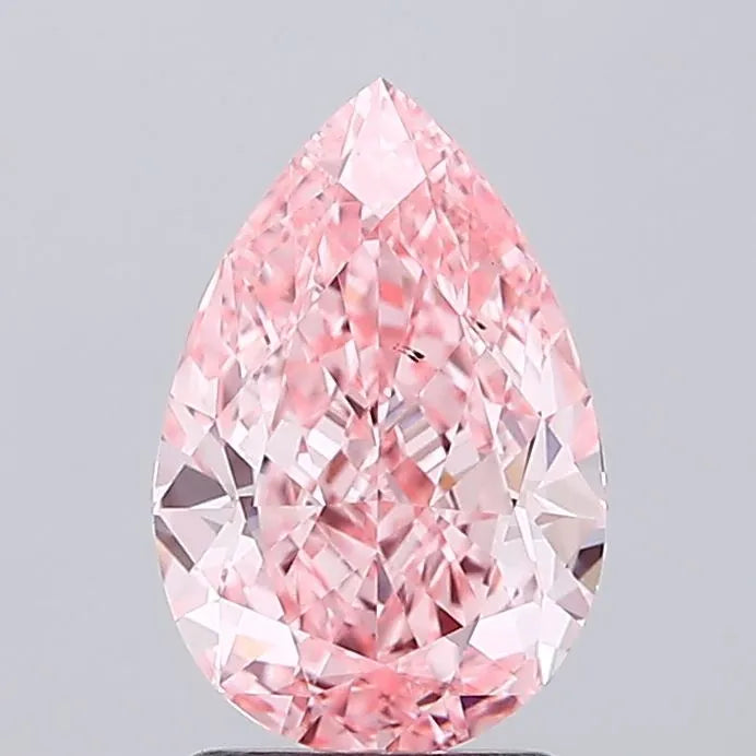2.09ct Pear Lab Grown Diamond (Colour Fancy Vivid Pink, Clarity VS2, IGI Certified)