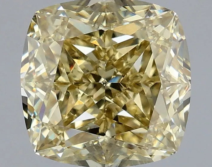 2.21ct Cushion modified Lab Grown Diamond (Colour Fancy Yellow, Clarity VVS2, IGI Certified)