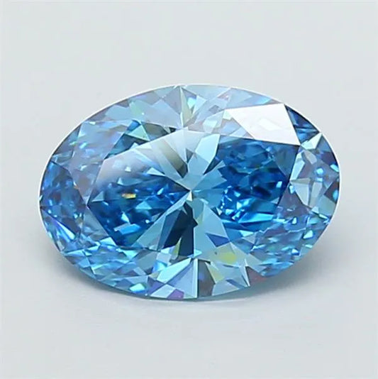 2.50ct Oval Lab Grown Diamond (Colour Fancy Vivid Blue, Clarity VVS2, IGI Certified)