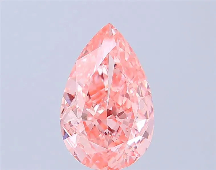 2.50ct Pear Lab Grown Diamond (Colour Fancy Vivid Pink, Clarity VS2, IGI Certified)