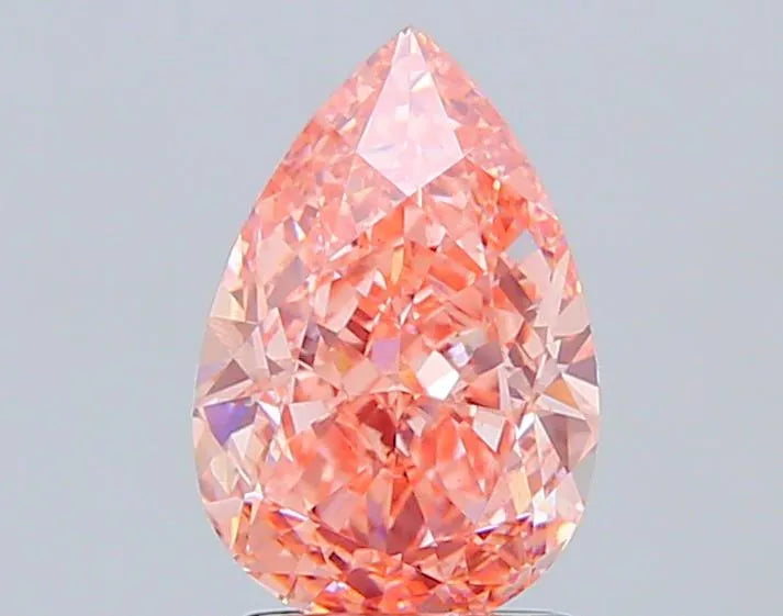 2.54ct Pear Lab Grown Diamond (Colour Fancy Vivid Pink, Clarity VS1, IGI Certified)