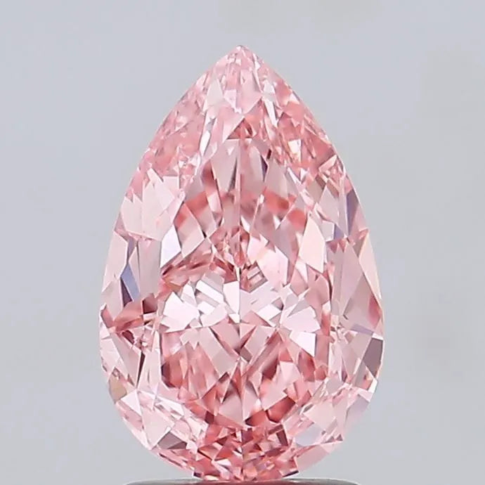 2.56ct Pear Lab Grown Diamond (Colour Fancy Vivid Pink, Clarity VS1, IGI Certified)