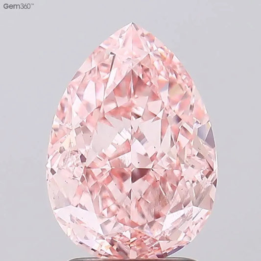 2.56ct Pear Lab Grown Diamond (Colour Fancy Vivid Pink, Clarity VS2, IGI Certified)