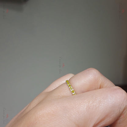 Round Yellow Diamond Half Eternity Band