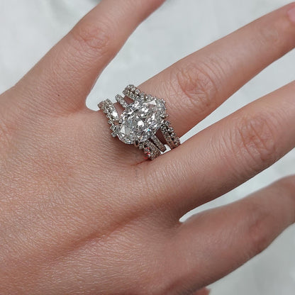 6 Ct Oval Diamond Hidden Halo Engagement Ring