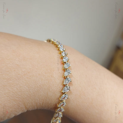 Bracelet de tennis en or massif 14 carats avec diamants cultivés en laboratoire – taille ronde de 1,5 mm