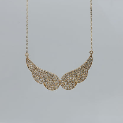 The Seraphina Wings | Diamond Pavé Double Wing Necklace | Gift for Her Forever For Love