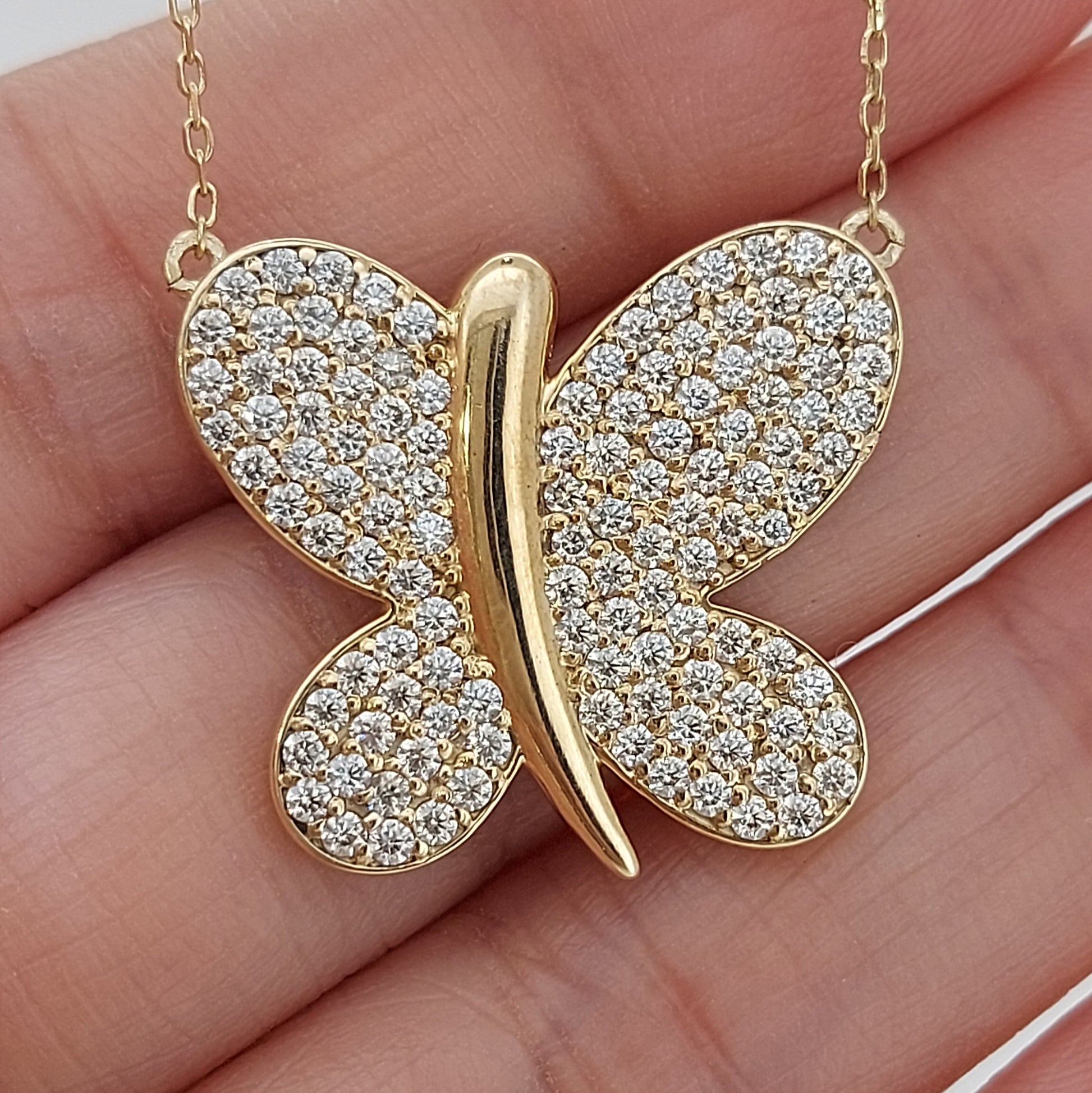 Golden Monarch Butterfly Pendant Necklace Forever For Love
