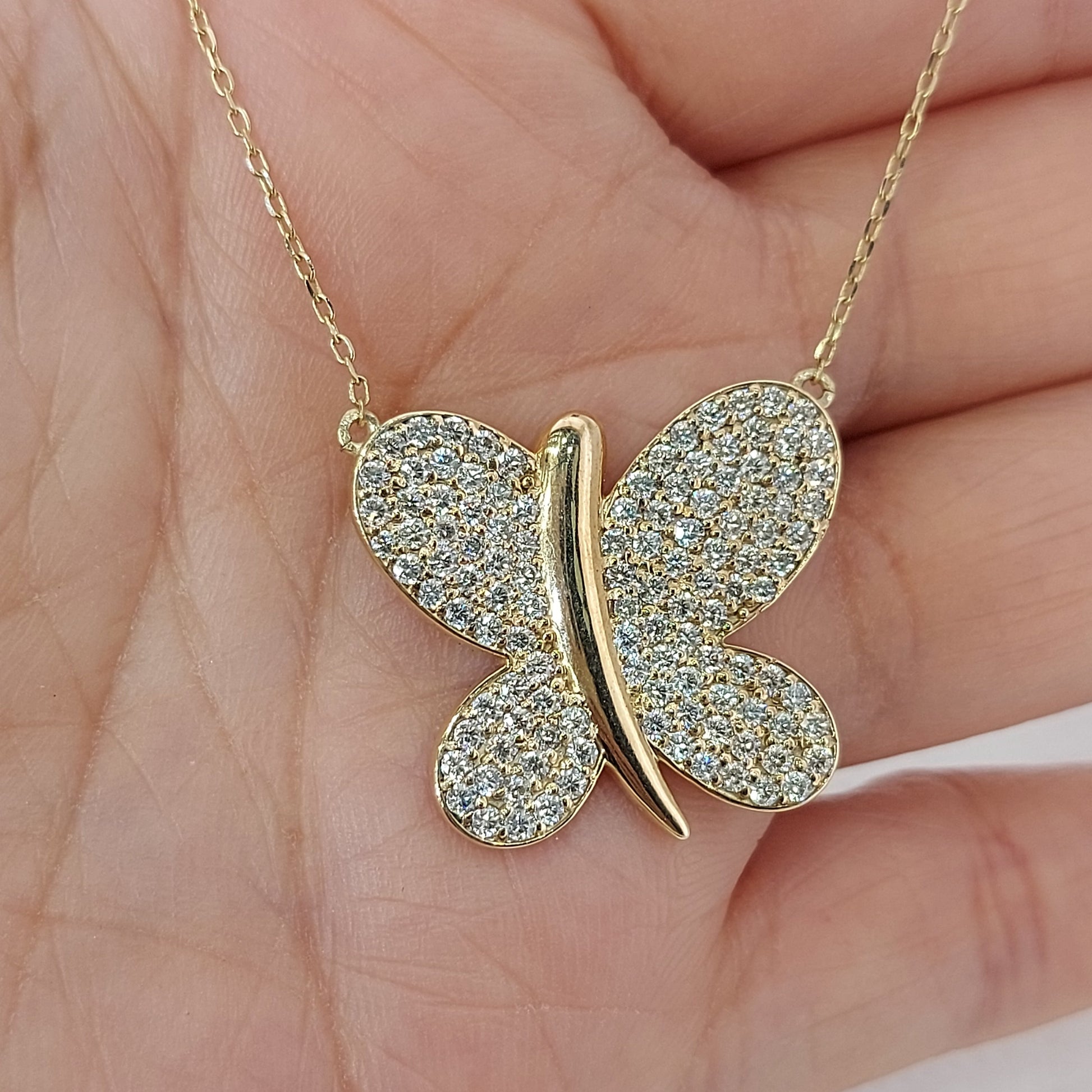Golden Monarch Butterfly Pendant Necklace Forever For Love