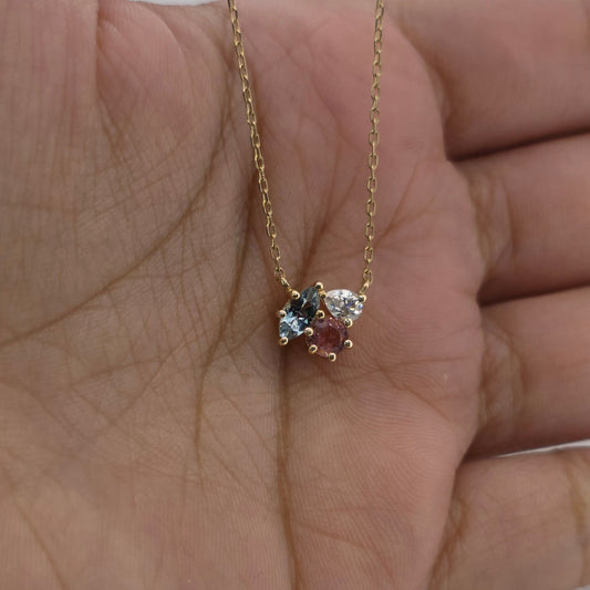 Colorful Gemstone Bouquet Necklace Forever For Love