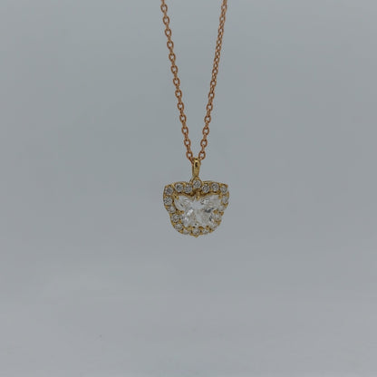 Crystalline Crown Halo Necklace | Sparkling Heart-Shaped Pendant for Women Forever For Love