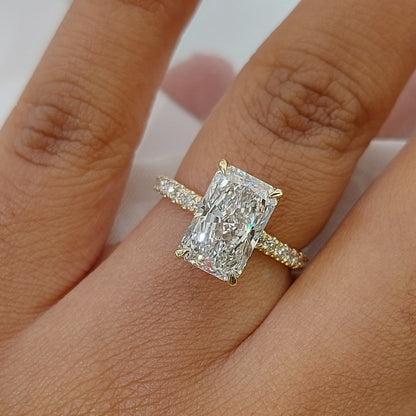 IGI Certified 2.5 Ct 14K White Gold Radiant cut Diamond Engagement Ring - Solitaire Lab Grown Radiant Diamond Ring, Large Diamond Ring Forever For Love