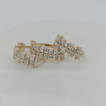 Baguette Cut Lab Grown Diamond in solid gold/platinum Band half  Eternity Band Forever For Love