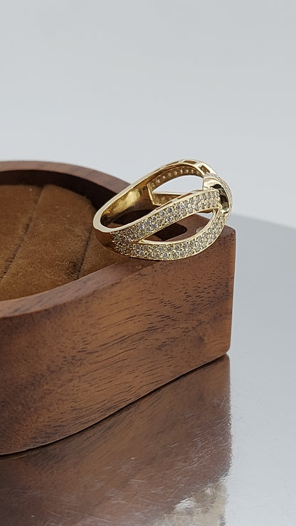 14k Solid Gold Double Knot Ring, Wedding Band Women, Moissanite Ring Dainty Forever For Love