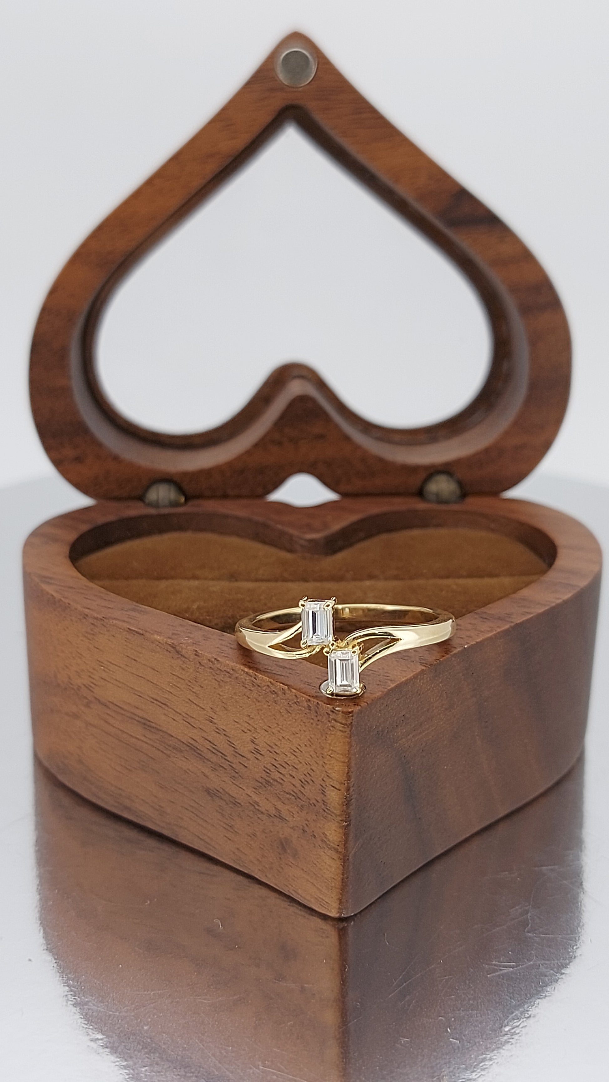 Unique 2 Stone Engagement Ring, Baguette cut Diamond Anniversary Ring Forever For Love