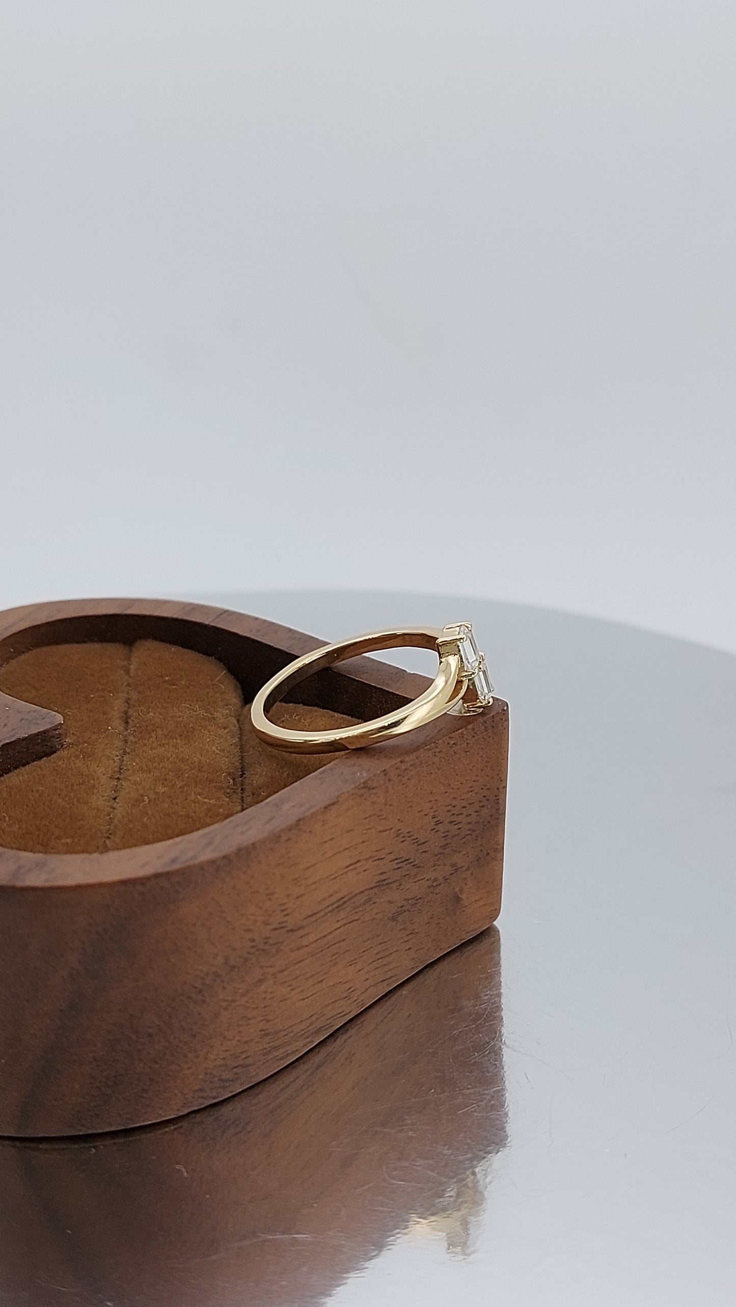 Unique 2 Stone Engagement Ring, Baguette cut Diamond Anniversary Ring Forever For Love