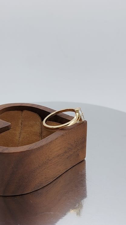 Unique 2 Stone Engagement Ring, Baguette cut Diamond Anniversary Ring Forever For Love