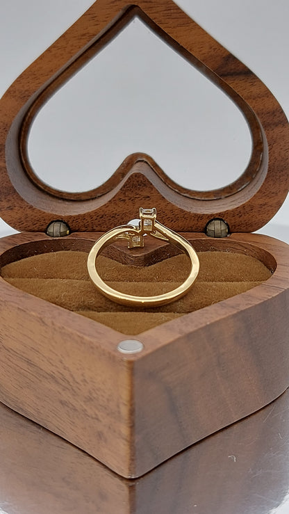 Unique 2 Stone Engagement Ring, Baguette cut Diamond Anniversary Ring Forever For Love