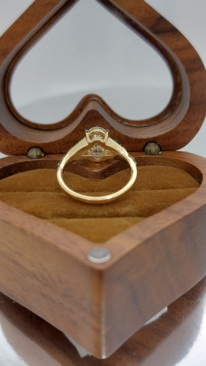 1.0 Carat E , IGI Certified Lab Grown Oval Cut Diamond Ring, Vintage Emerald Diamond Band Forever For Love