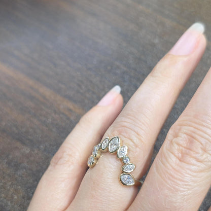 Pear Lab Grown Diamond Band, Pear Brilliant Cut Diamond Wedding Band, Promise Ring, Matching Band, Wedding Gift Band, Stackable Band.