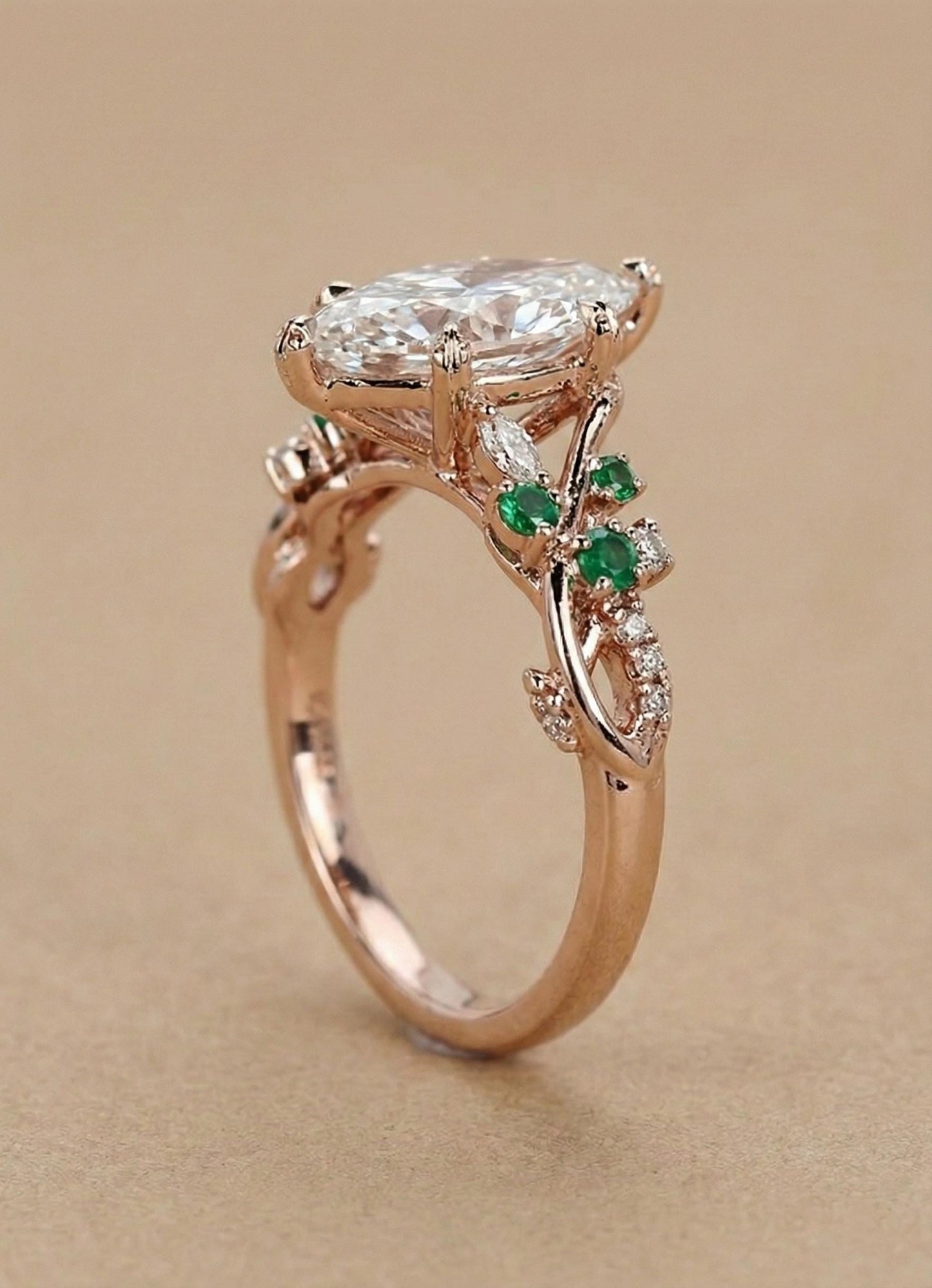 Bague de mariage marquise avec diamant de laboratoire Marquise cut 1Ct Moissanite taille brillant engagement ring in Gold or Platinum — custom handcrafted by Forever For Love