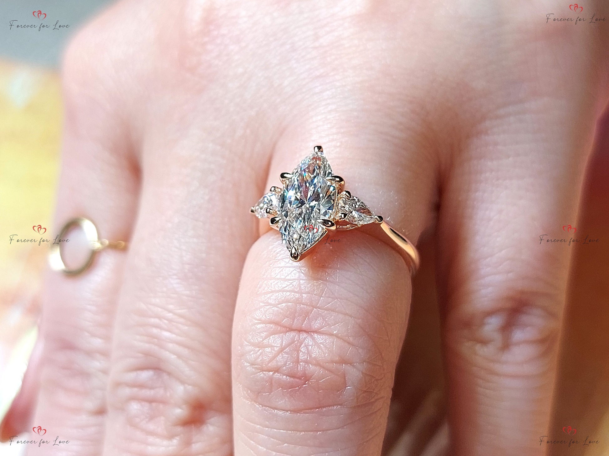 2 Ct IGI Certified Marquise Lab Diamond Engagement Ring