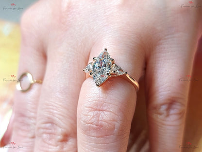 2 Ct IGI Certified Marquise Lab Diamond Engagement Ring