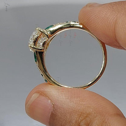 1.0 Ct IGI Certified Oval Diamond, Emerald Engagement Ring