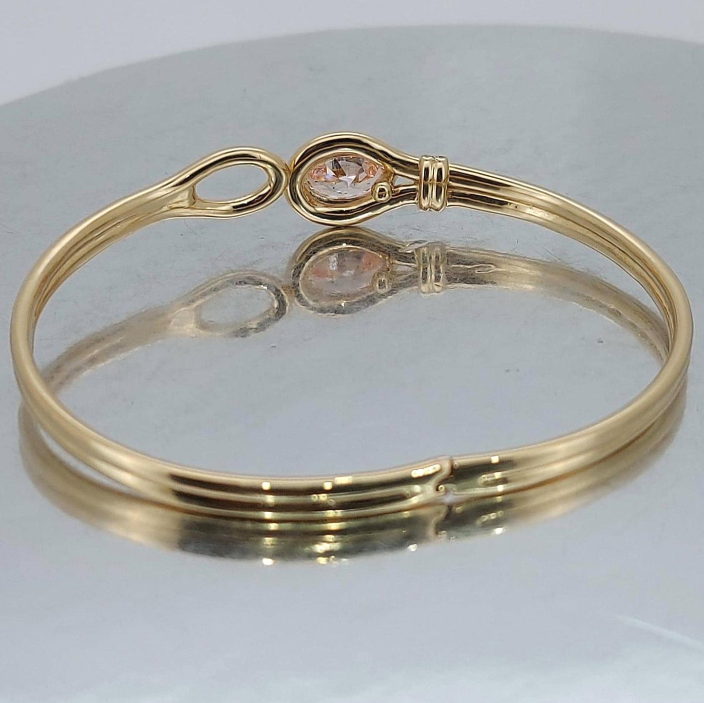 Solid Gold Bangle Bracelet for Women, Pink Oval Cut Diamond Bracelet Bangle, Diamond Bangle Bracelet, Gift For Her Moissanite engagement ring in Gold or Platinum — custom handcrafted by Forever For Love