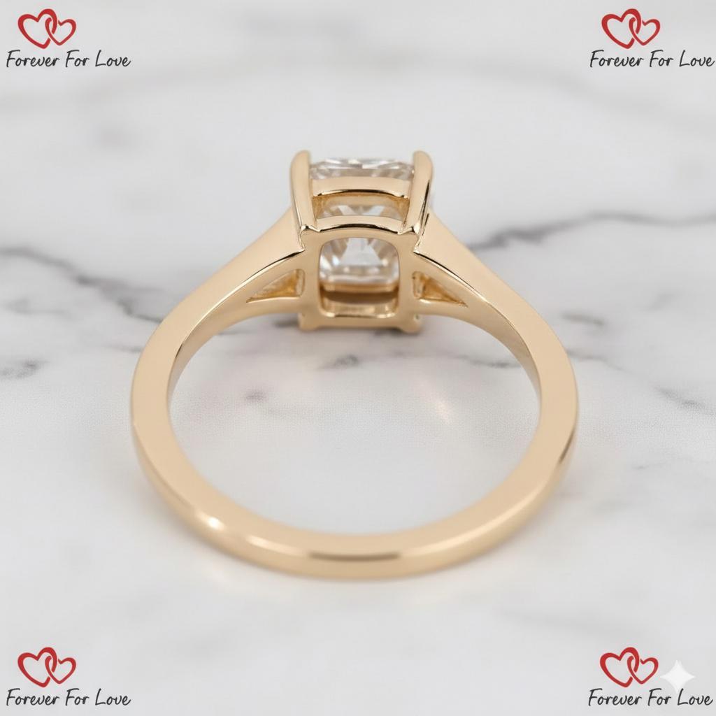 Old Mine Lab Diamond Solitaire Engagement Ring