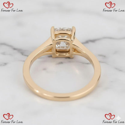 Old Mine Lab Diamond Solitaire Engagement Ring