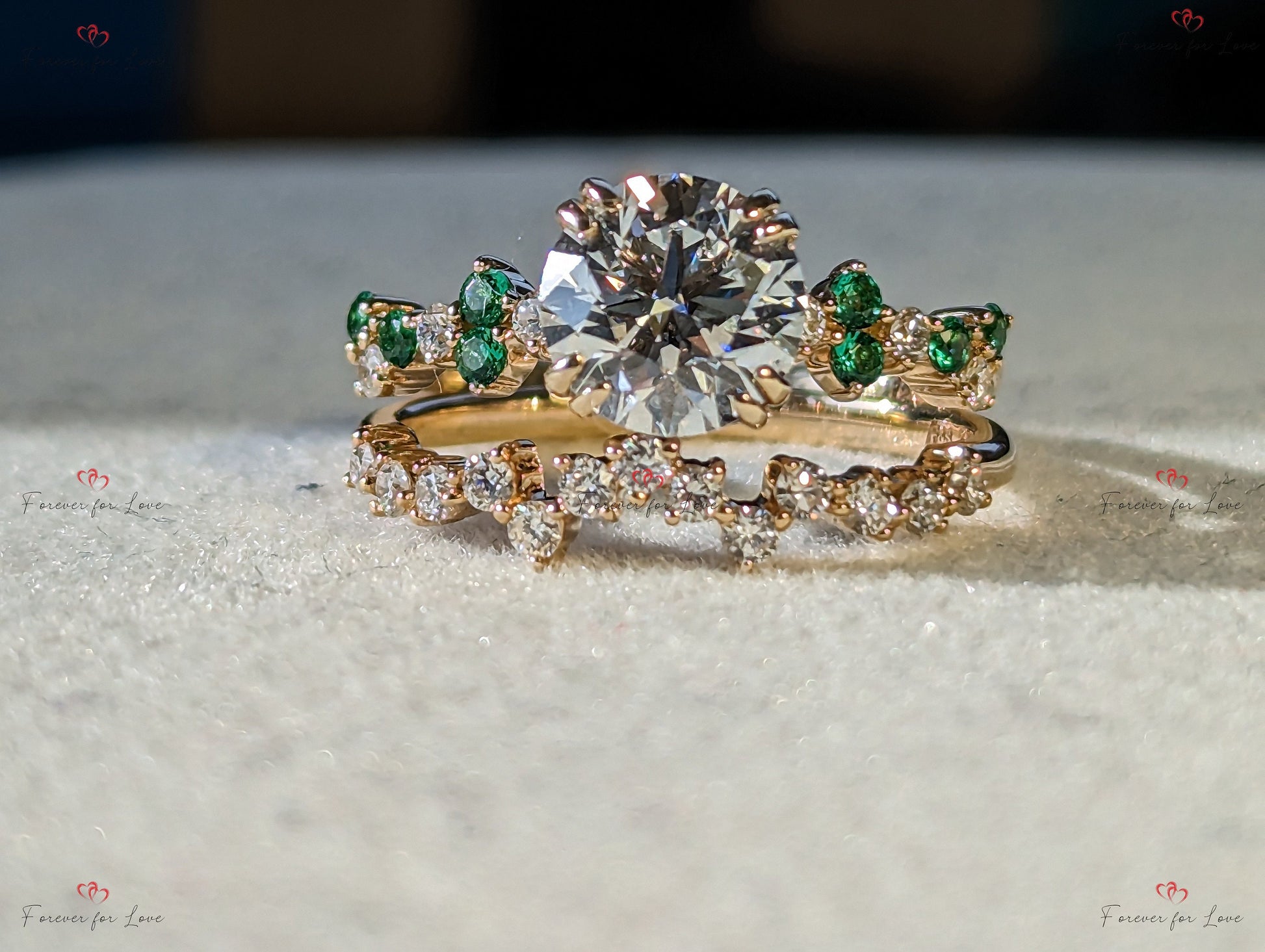 IGI Certified Emerald Lab Diamond Wedding Band