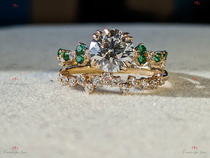 IGI Certified Emerald Lab Diamond Wedding Band