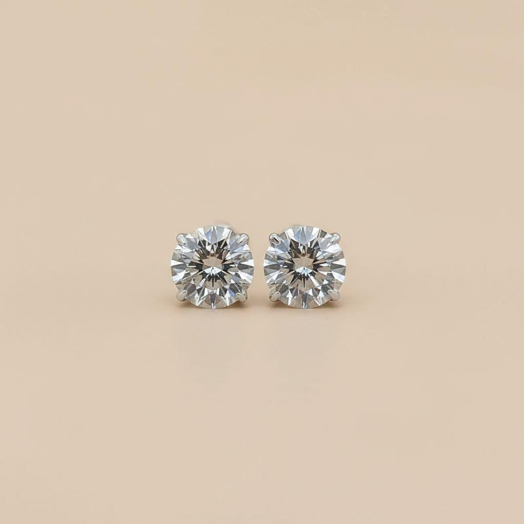 3 Karat Gesamt E, VVS2, IGI zertifizierter im Labor gezüchteter Diamant runder Ohrstecker, Weißgold-Ohrringe, Diamantohrstecker, Geburtstag, Valentinstagsgeschenk für sie Moissanite engagement ring in Gold or Platinum — custom handcrafted by Forever For Love