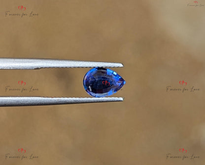 Blauer Saphir 1,20 Karat, leuchtend intensiver blauer, birnenförmiger loser Edelstein, 6,1 x 4,7 x 4,7 mm, unbehandelter Saphir aus Sri Lanka