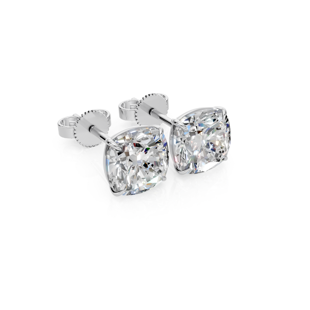 Square Cushion Cut Diamond Stud Earrings Forever For Love