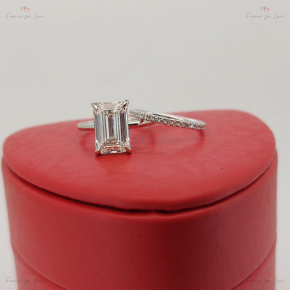3 Ct Emerald Lab Diamond Solitaire Ring