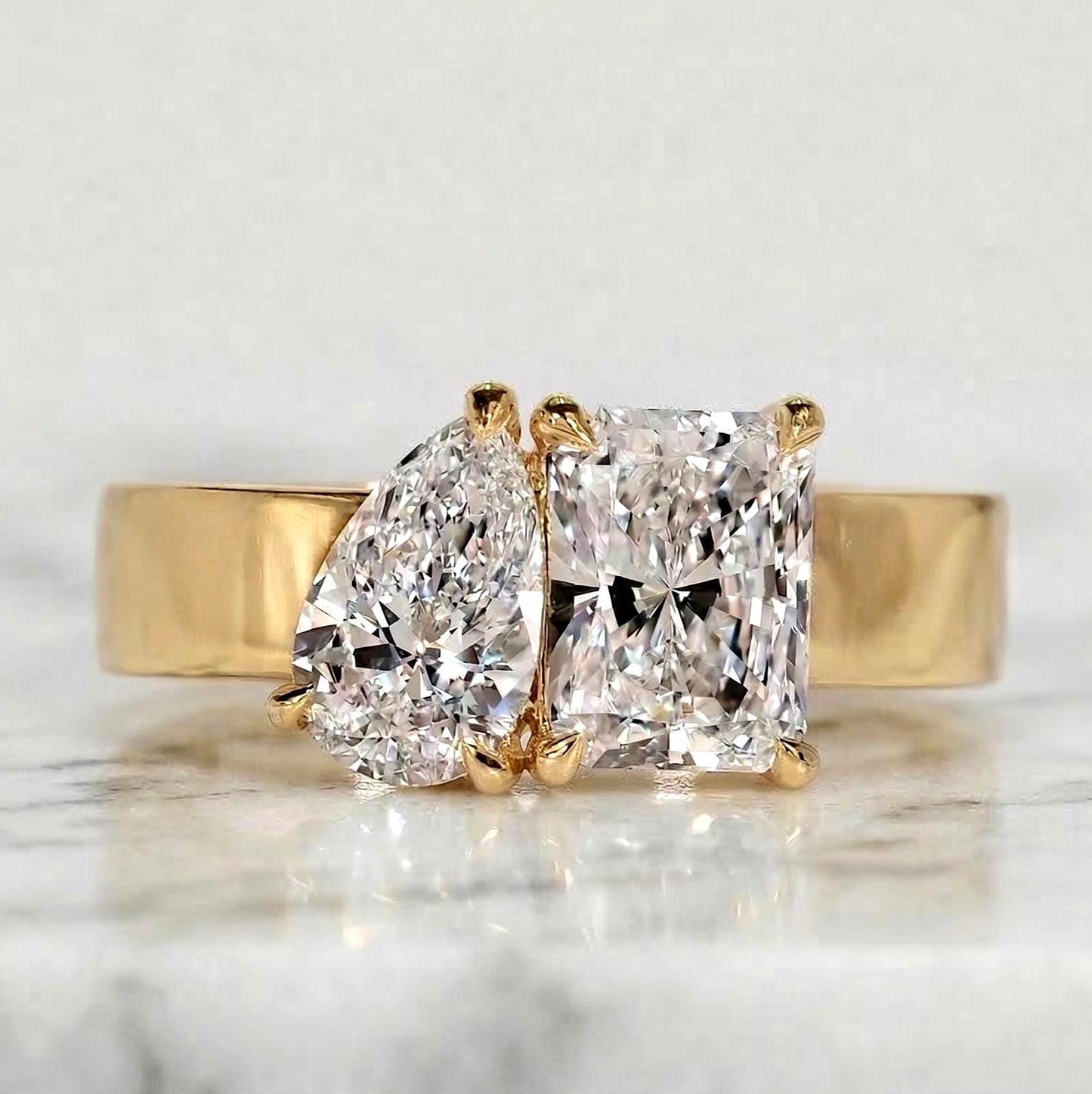 2 Ct IGI Certified Pear Lab Diamond Engagement Ring Pear cut Moissanite engagement ring in Gold or Platinum — custom handcrafted by Forever For Love
