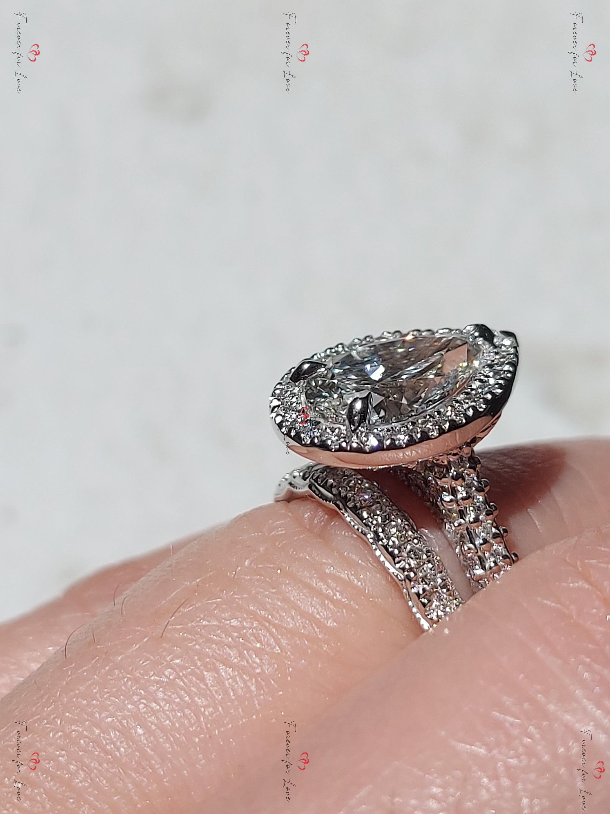 2 Ct Pear Lab Diamond Solitaire Engagement Ring