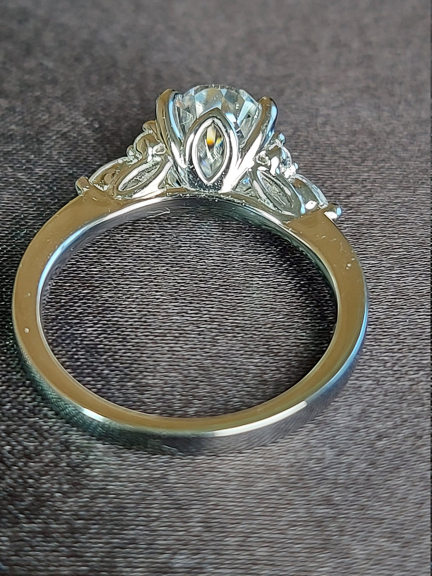 2 Ct Oval Moissanite Vintage Band Ring Oval cut 1Ct Moissanite Brilliant Cut engagement ring in 935 Argentium Silver — custom handcrafted by Forever For Love