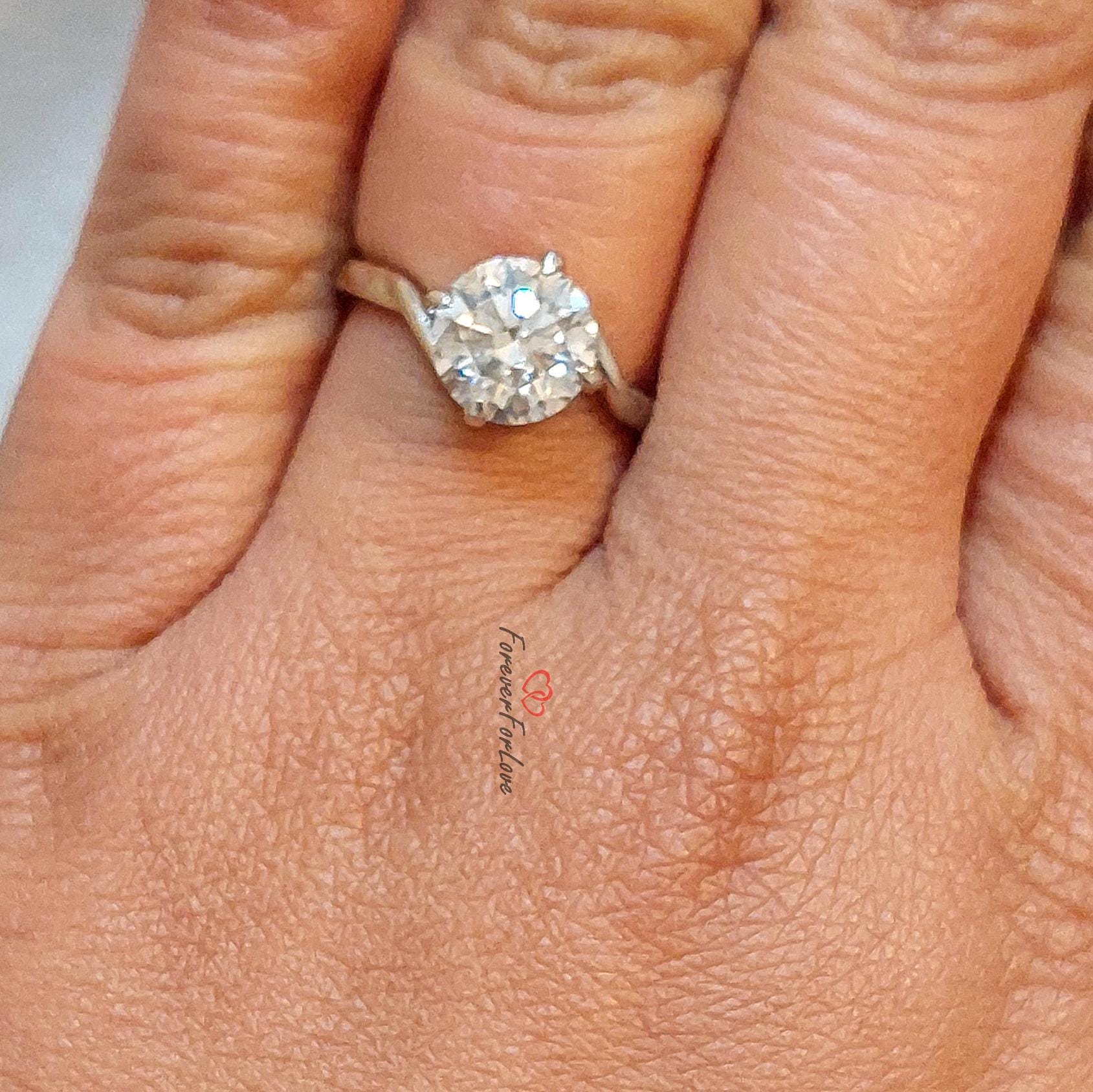 2 Ct Round Lab Diamond Solitaire Engagement Ring