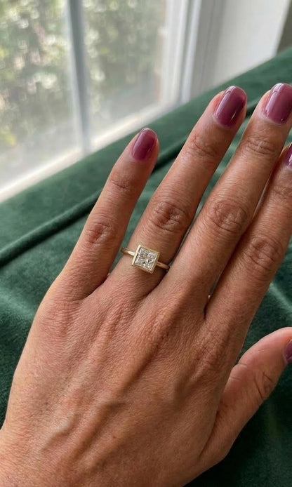 1 Ct IGI Certified Princess Lab Diamond Engagement Ring