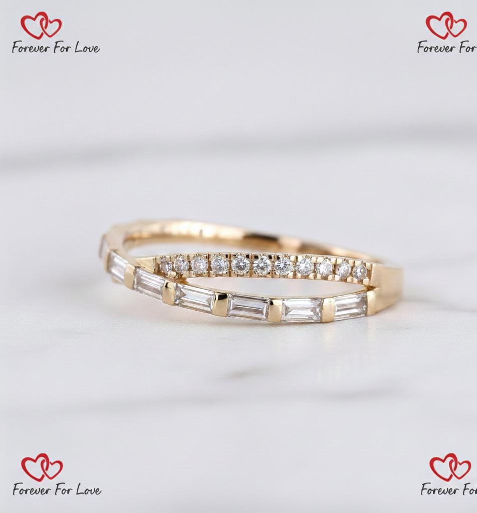 Baguette Lab Diamond Stacking Ring