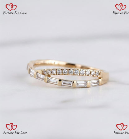 Baguette Lab Diamond Stacking Ring