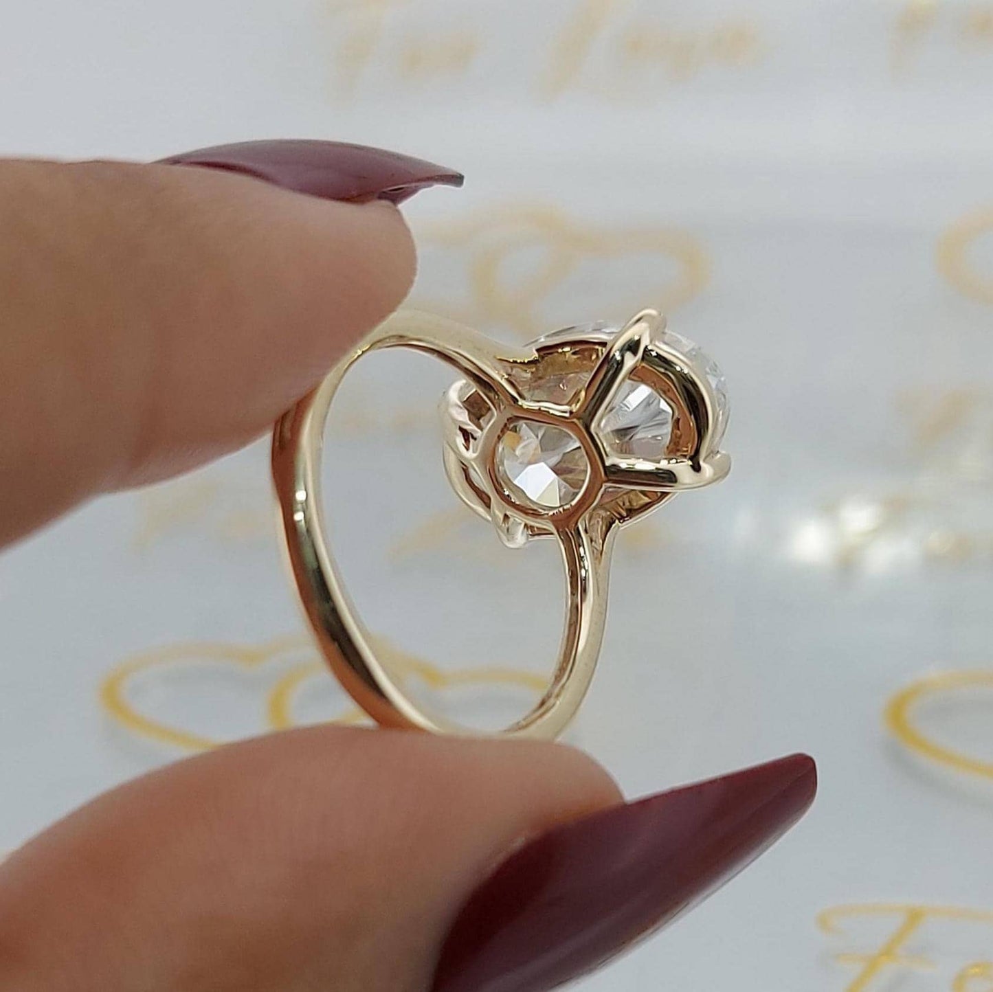 5 Ct Oval Moissanite Engagement Ring Oval cut 1Ct Moissanite Brilliant Cut engagement ring in 935 Argentium Silver — custom handcrafted by Forever For Love