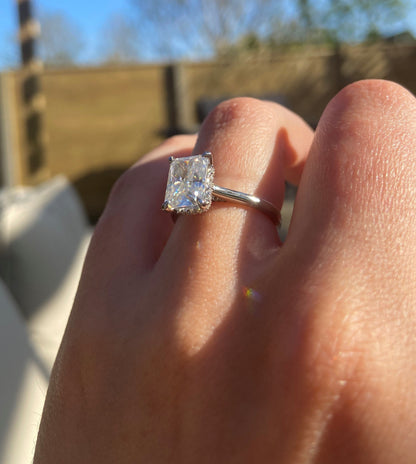 3 Ct Radiant Moissanite Engagement Ring