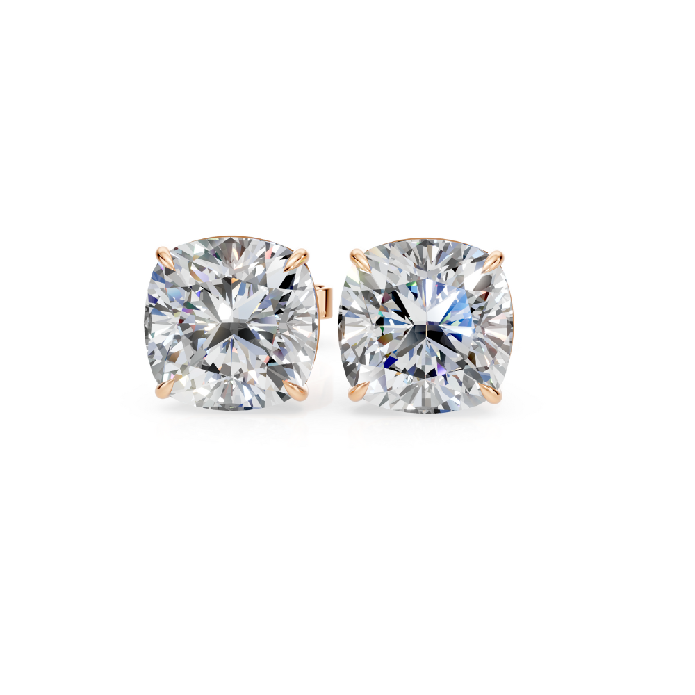 Square Cushion Cut Diamond Stud Earrings Forever For Love