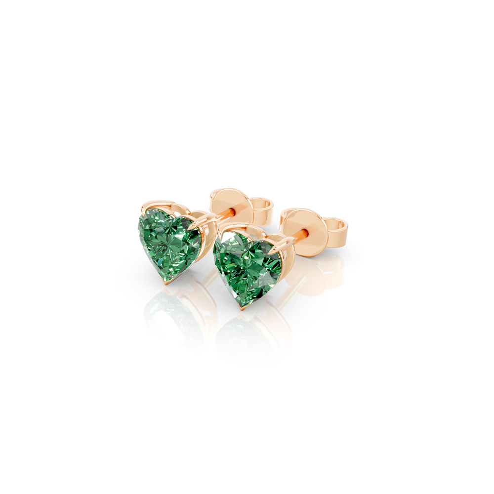 Herzförmige Diamant-Ohrstecker Moissanite engagement ring in 10K Massivgold — custom handcrafted by Forever For Love