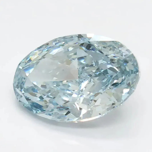 3.26ct Oval Lab Grown Diamond (Colour Fancy Intense Green Blue, Clarity VS1, IGI Certified) Forever For Love