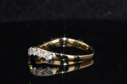 Round Moissanite Half Eternity Band
